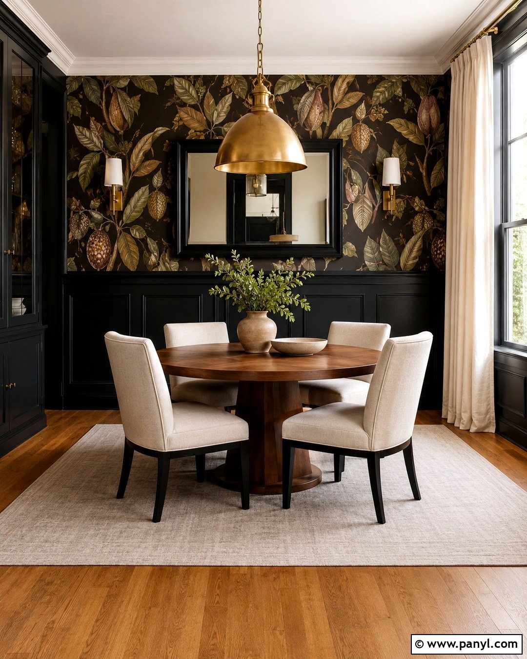 Brown Wallpaper With Black Wainscoting - 20 Brown Black Accent Wall Ideas