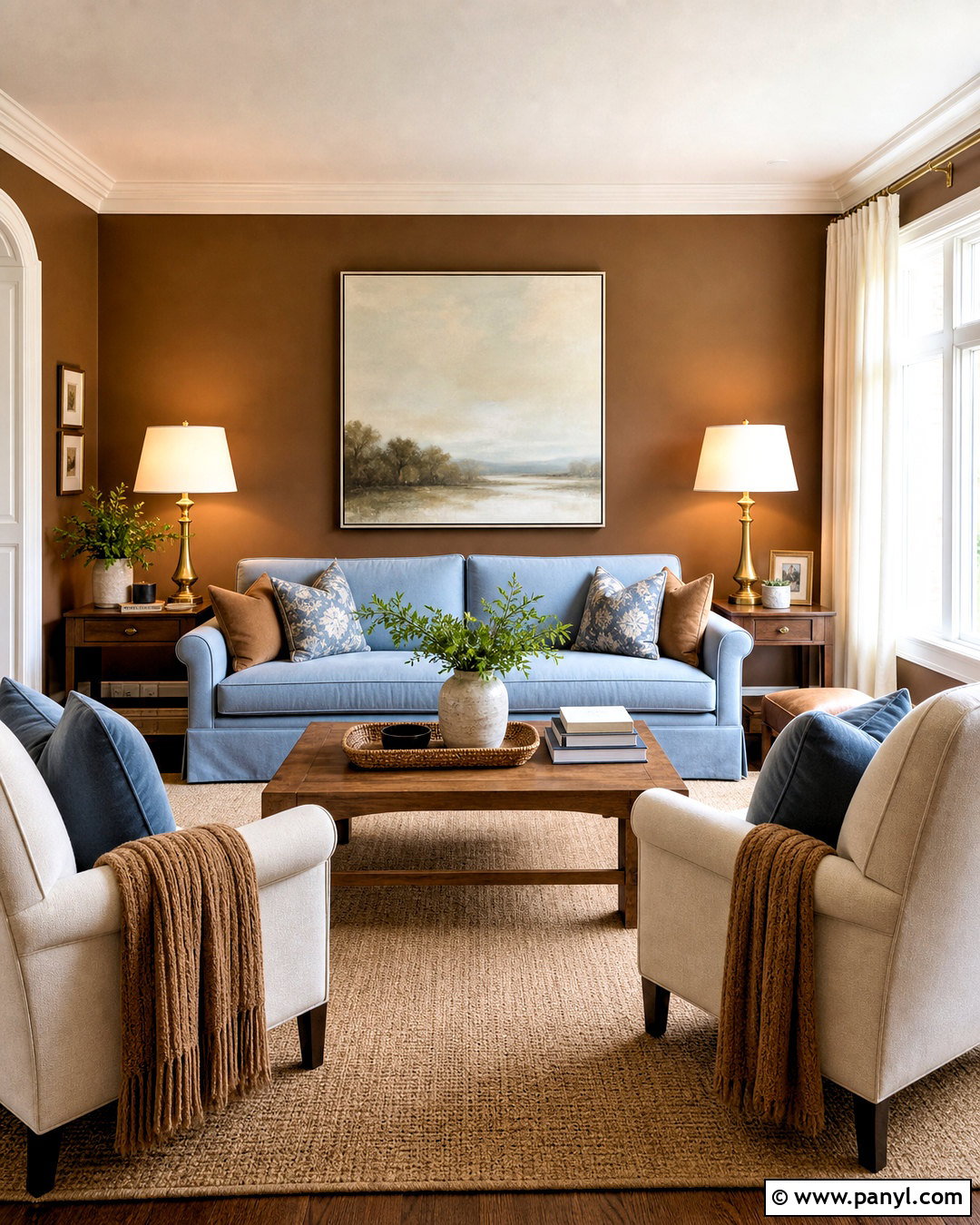 Brown Walls With Light Blue Furniture - 20 light blue and brown living room ideas