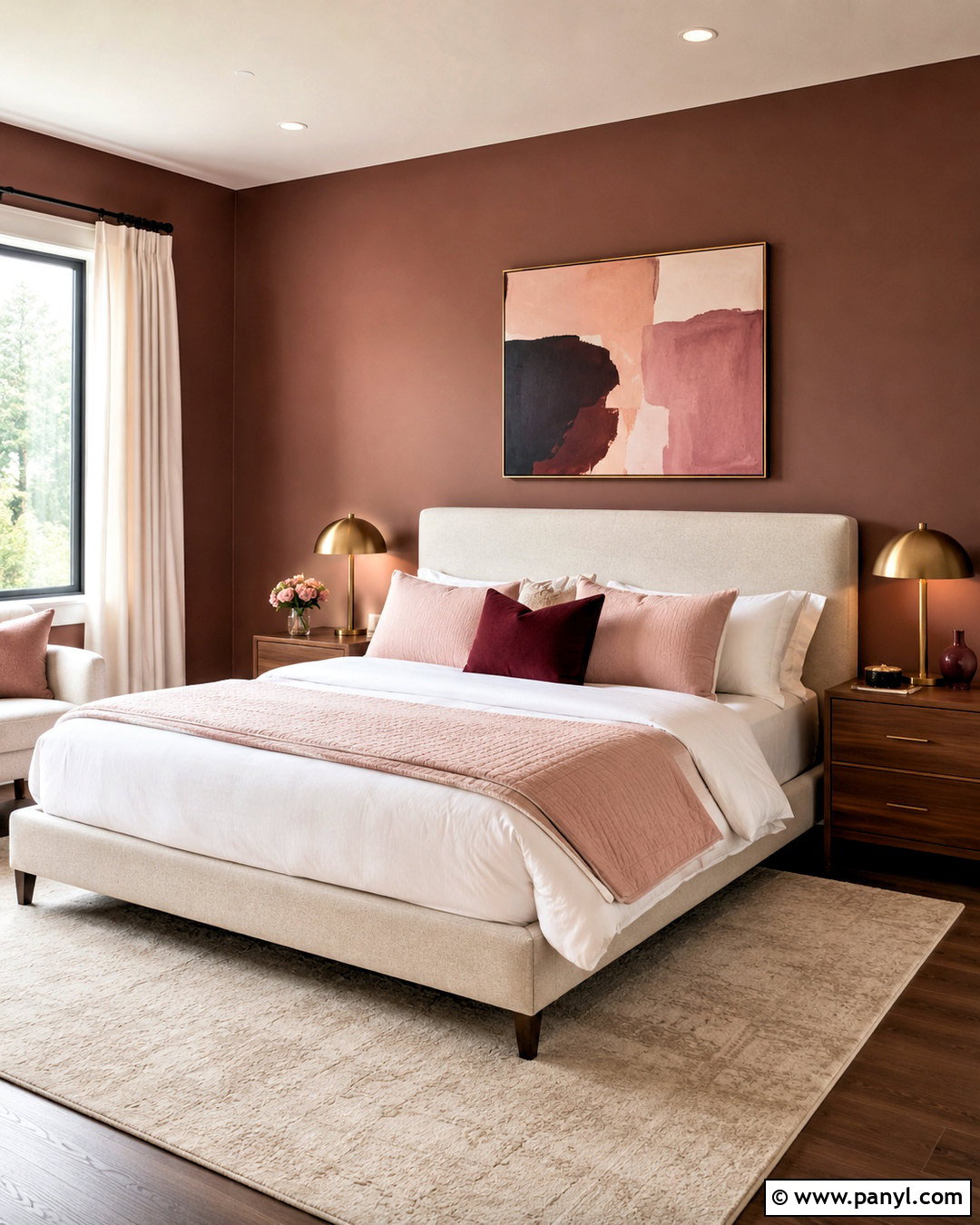 Brown Walls With Pink Accents - 40 brown wall paint ideas