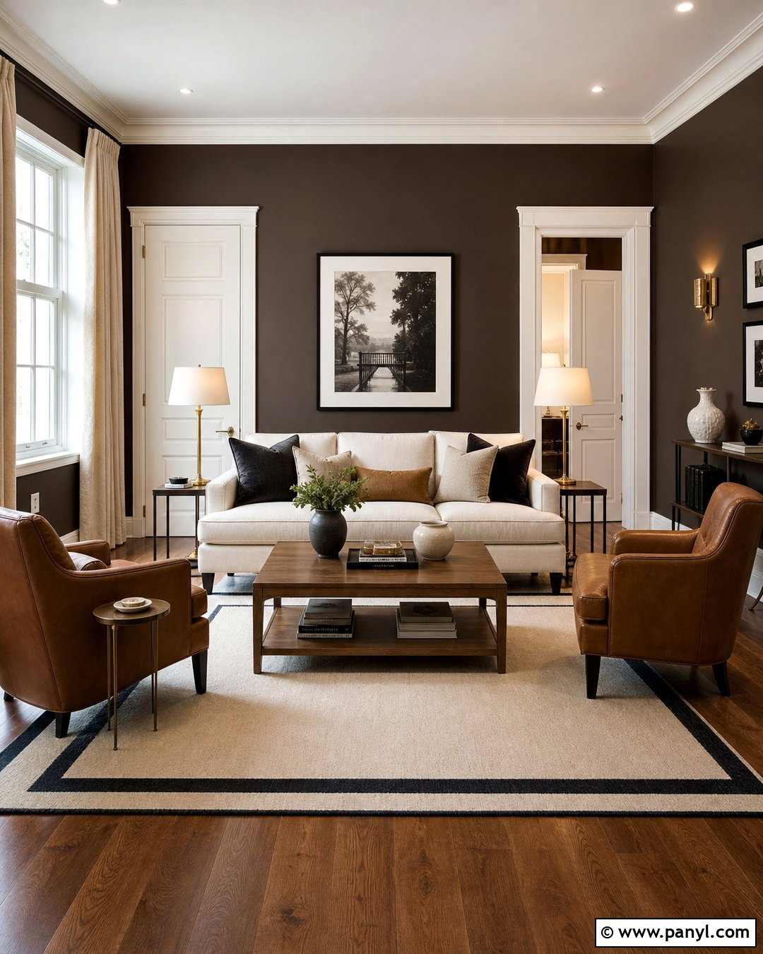 Brown Walls With White Trim - 35 Brown Wall Room Ideas