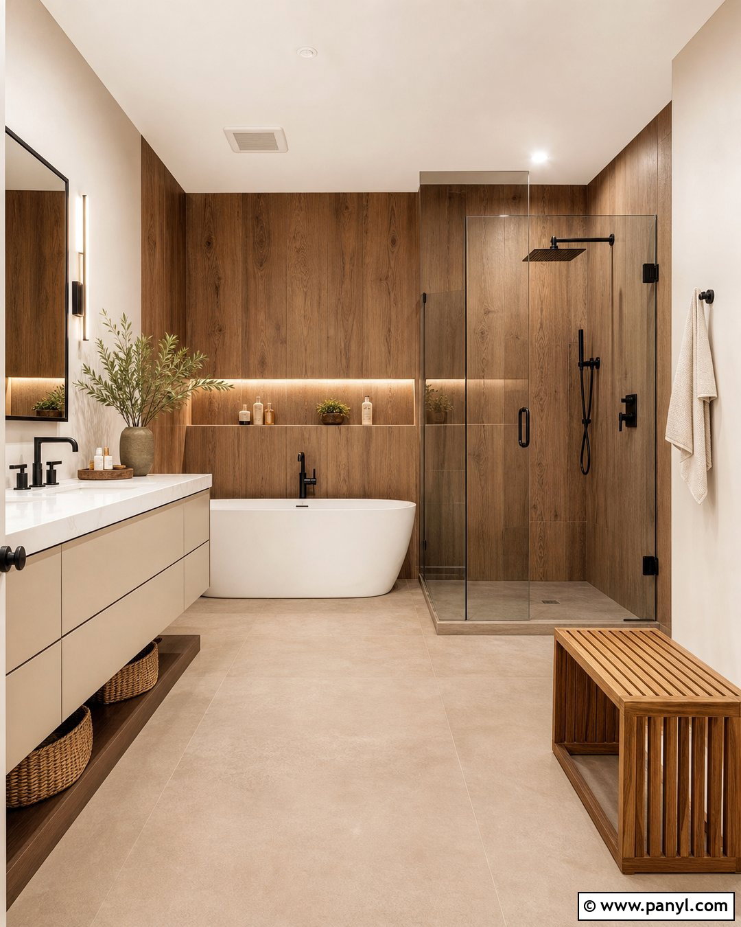 20 Brown Textured Wall Bathroom Ideas for a Spa-Like Look