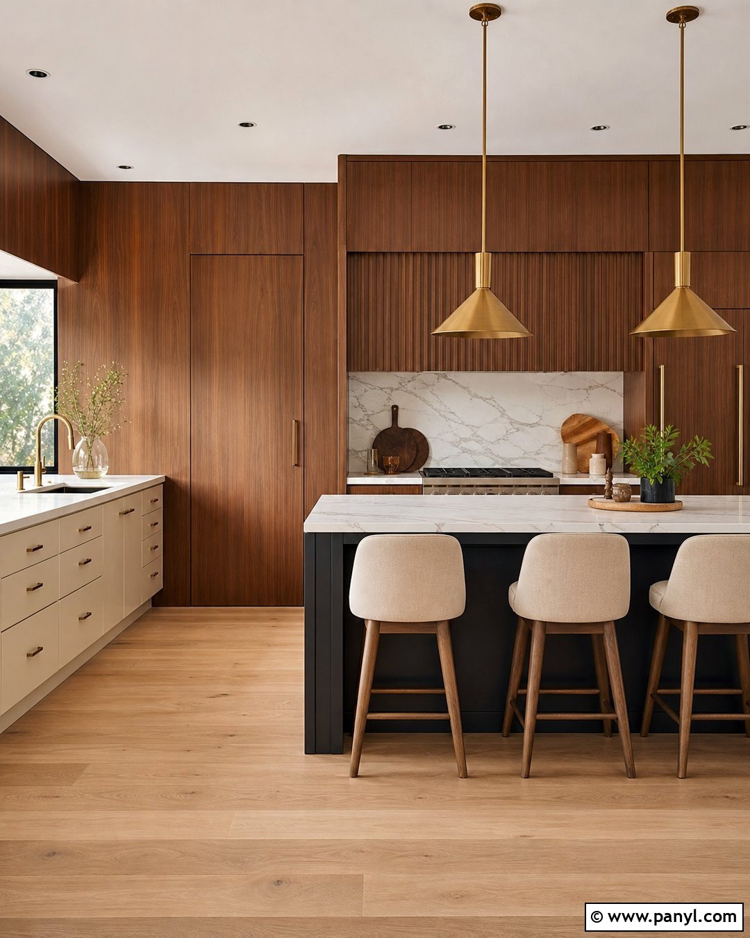 Brown Wood Panel Kitchen Walls - 35 Brown Kitchen Walls