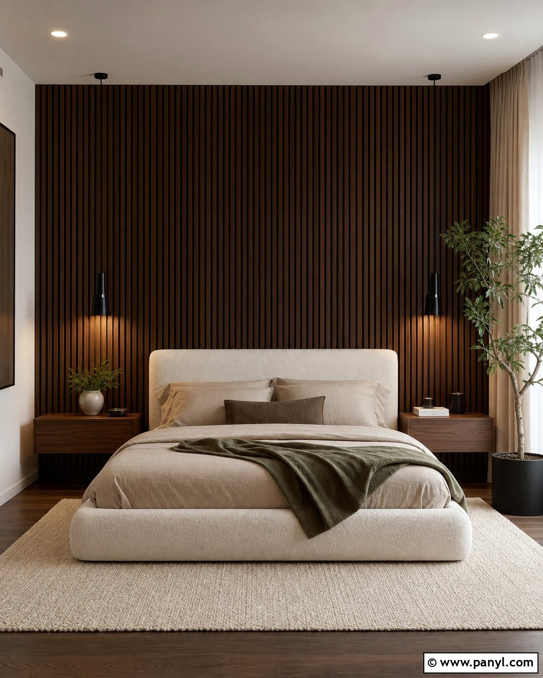 Brown Wood Slat Wall Bedroom - 35 brown wall aesthetic ideas
