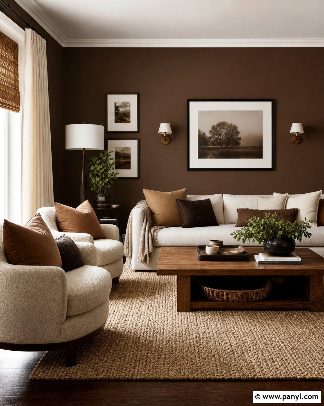 Brown and Cream Living Room Walls - 35 Brown Wall Color Ideas