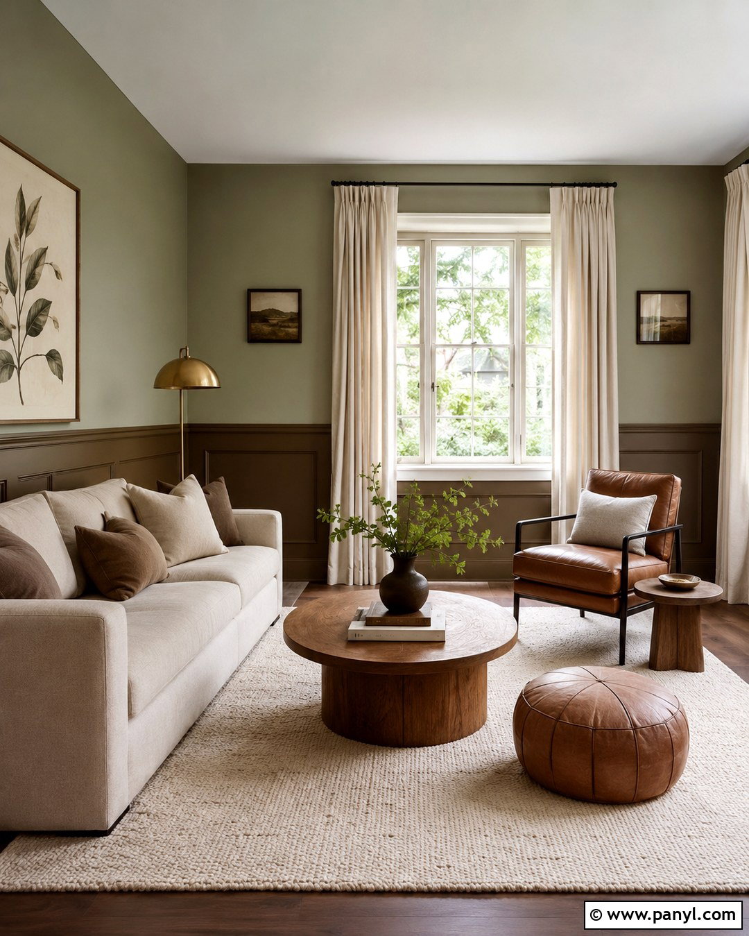 Brown and Sage Living Room Walls - 20 Two Tone Brown Walls