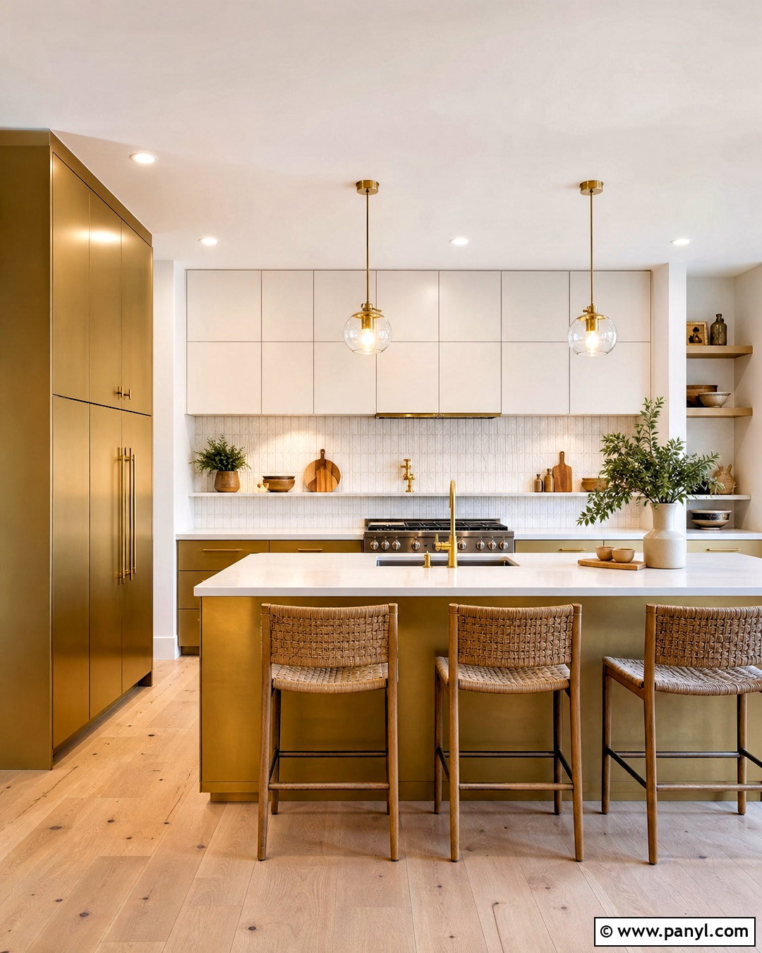 Brushed Gold Kitchen Cabinets - 20 gold texture ideas
