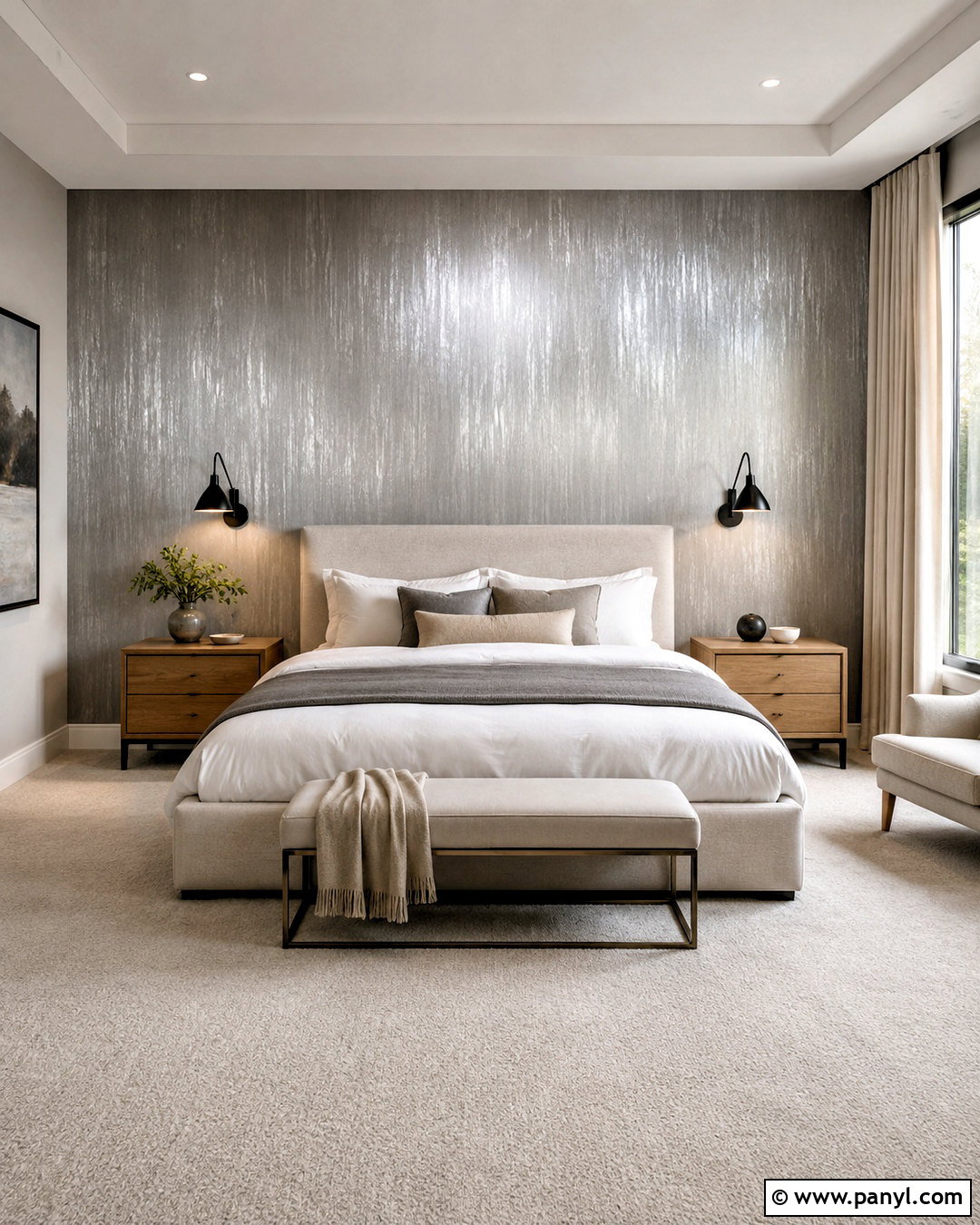 Brushed Silver Bedroom Wall - 35 silver wall ideas