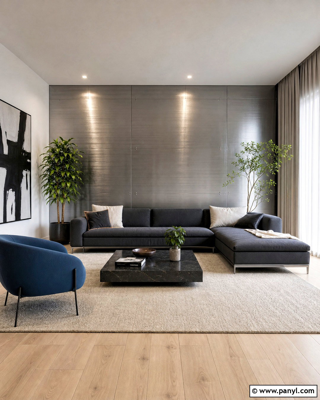 Brushed Silver Living Room - 20 silver texture ideas