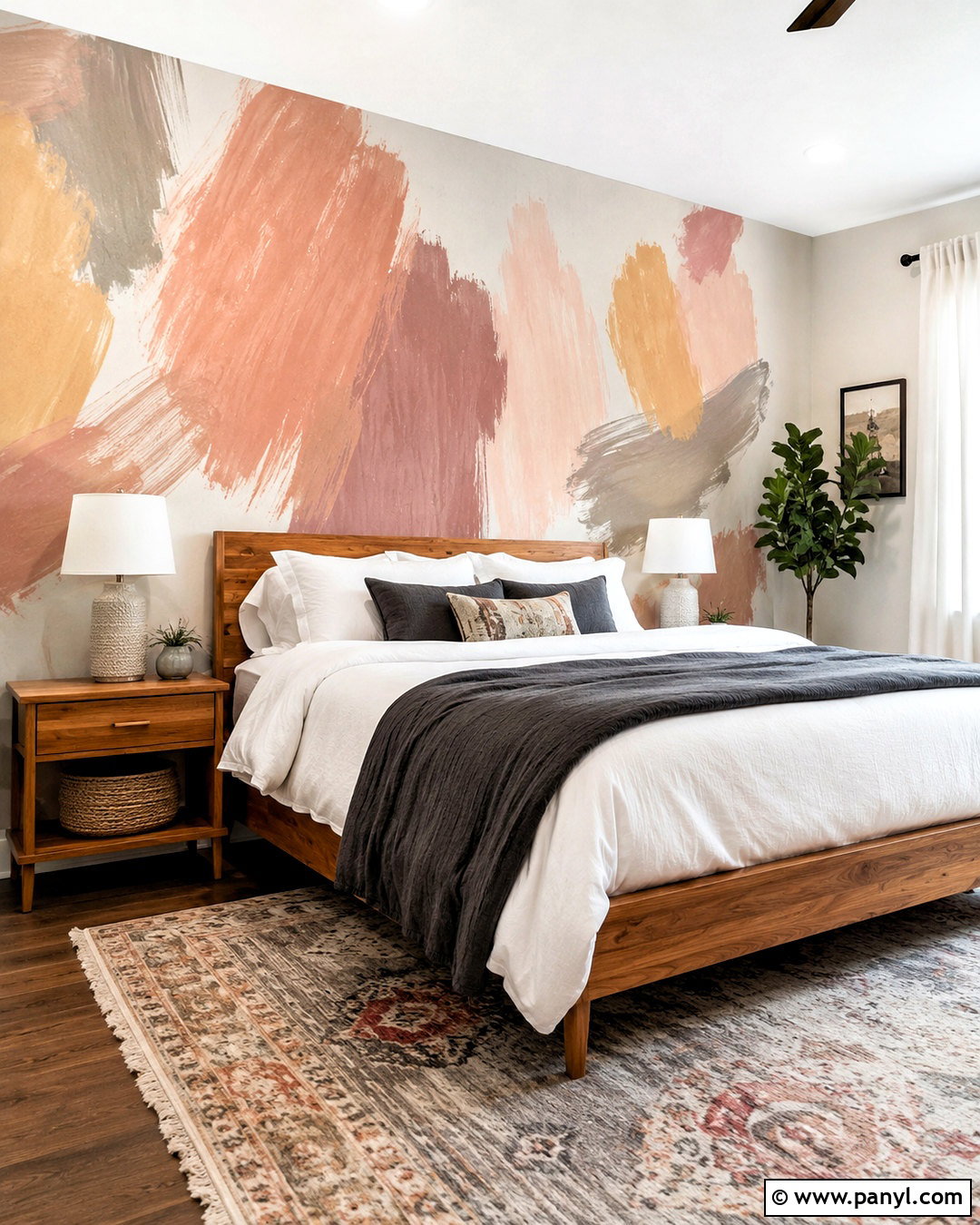 Brushstroke Accent Wall - 20 paint design accent wall ideas
