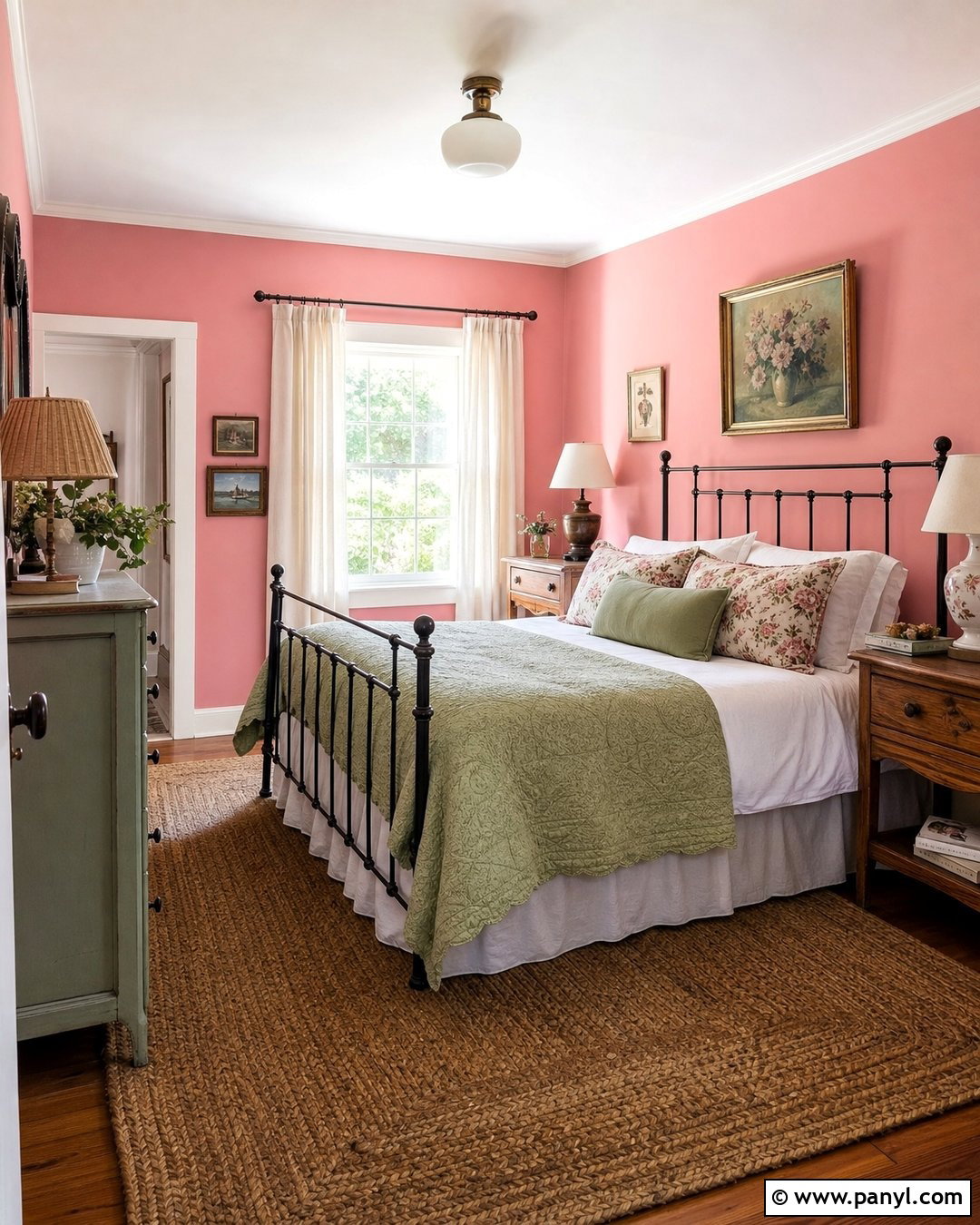Bubble Gum Pink Cottage Guest Bedroom - 20 Bubble Gum Pink Wall Paint Ideas