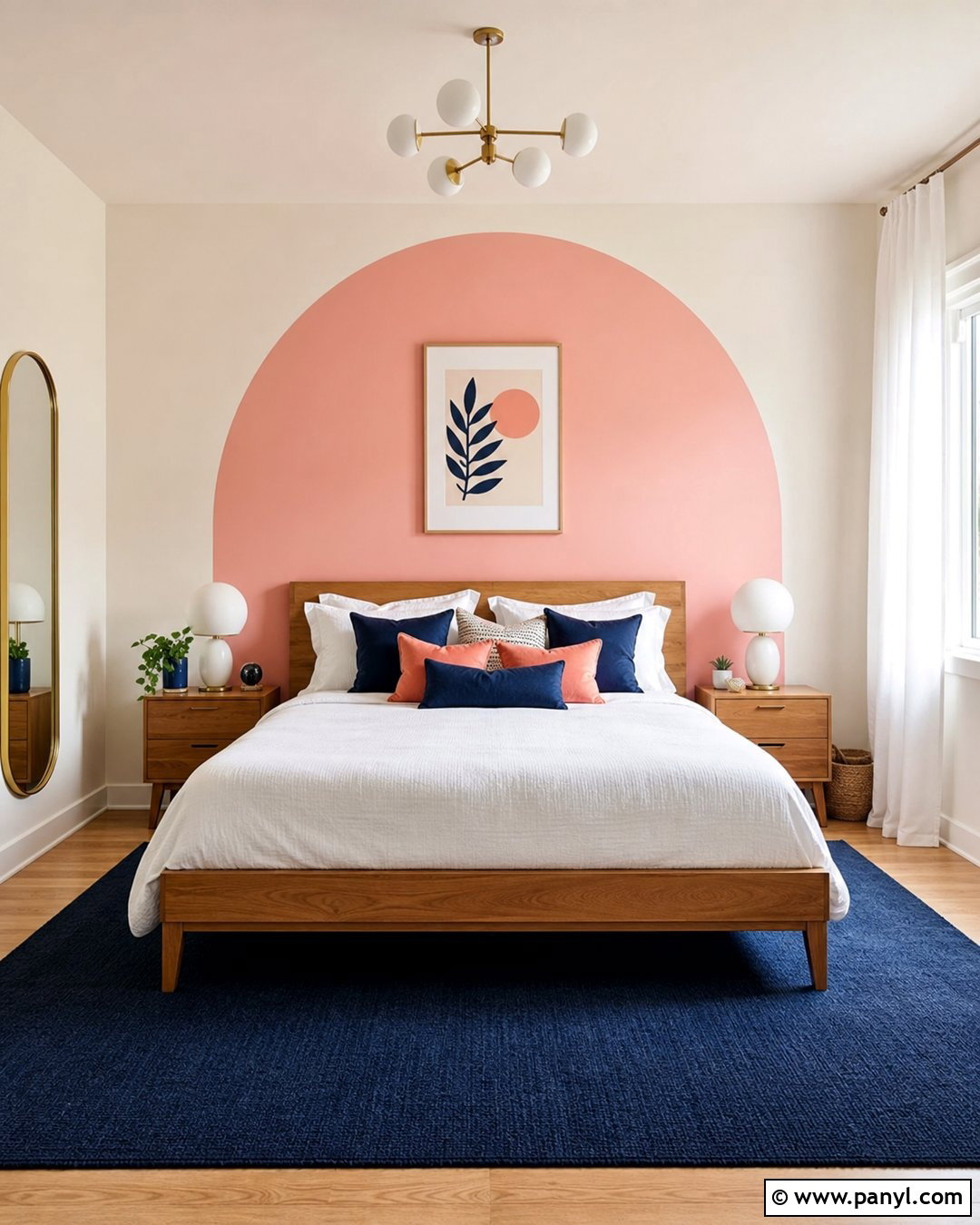 Bubble Gum Pink Geometric Accent Wall - 20 Bubble Gum Pink Wall Paint Ideas