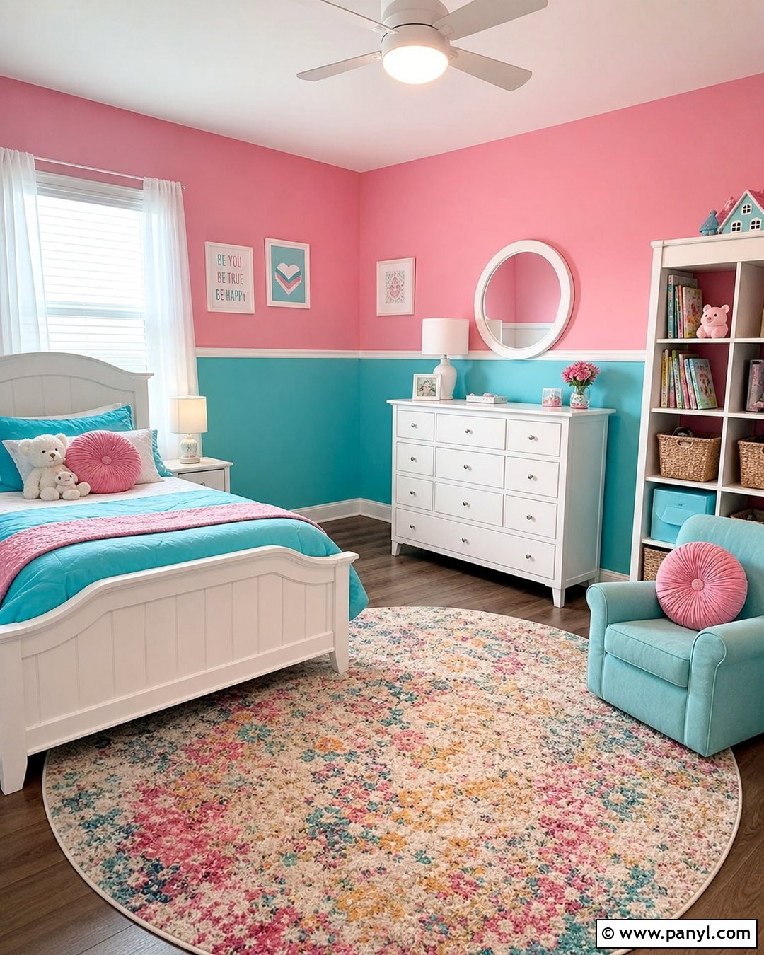 Bubblegum Pink And Aqua Blue Walls - 20 Pink And Blue Wall Colors
