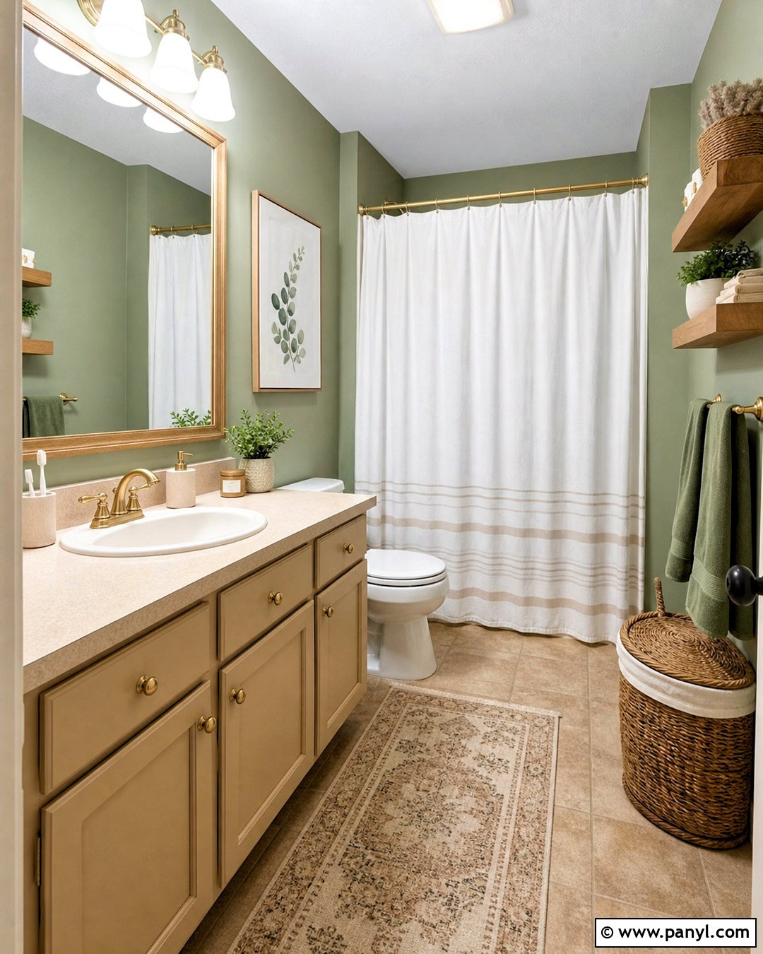 Budget Beige and Green Bathroom - 20 beige and green bathroom ideas