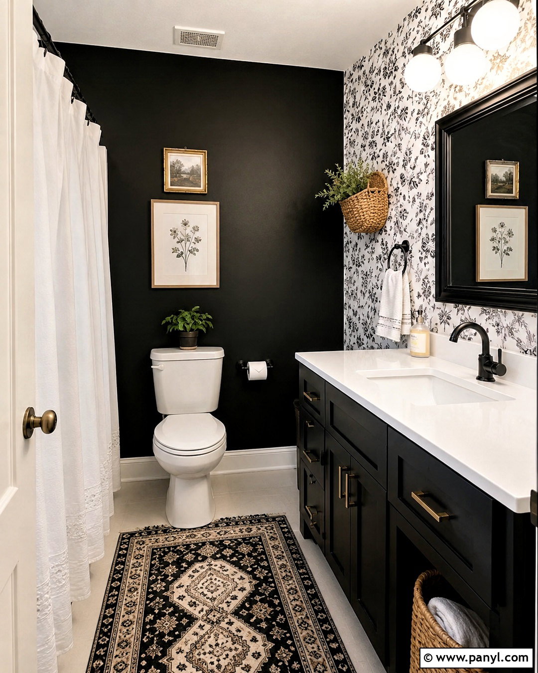 Budget Black Restroom Makeover - 20 black restroom ideas