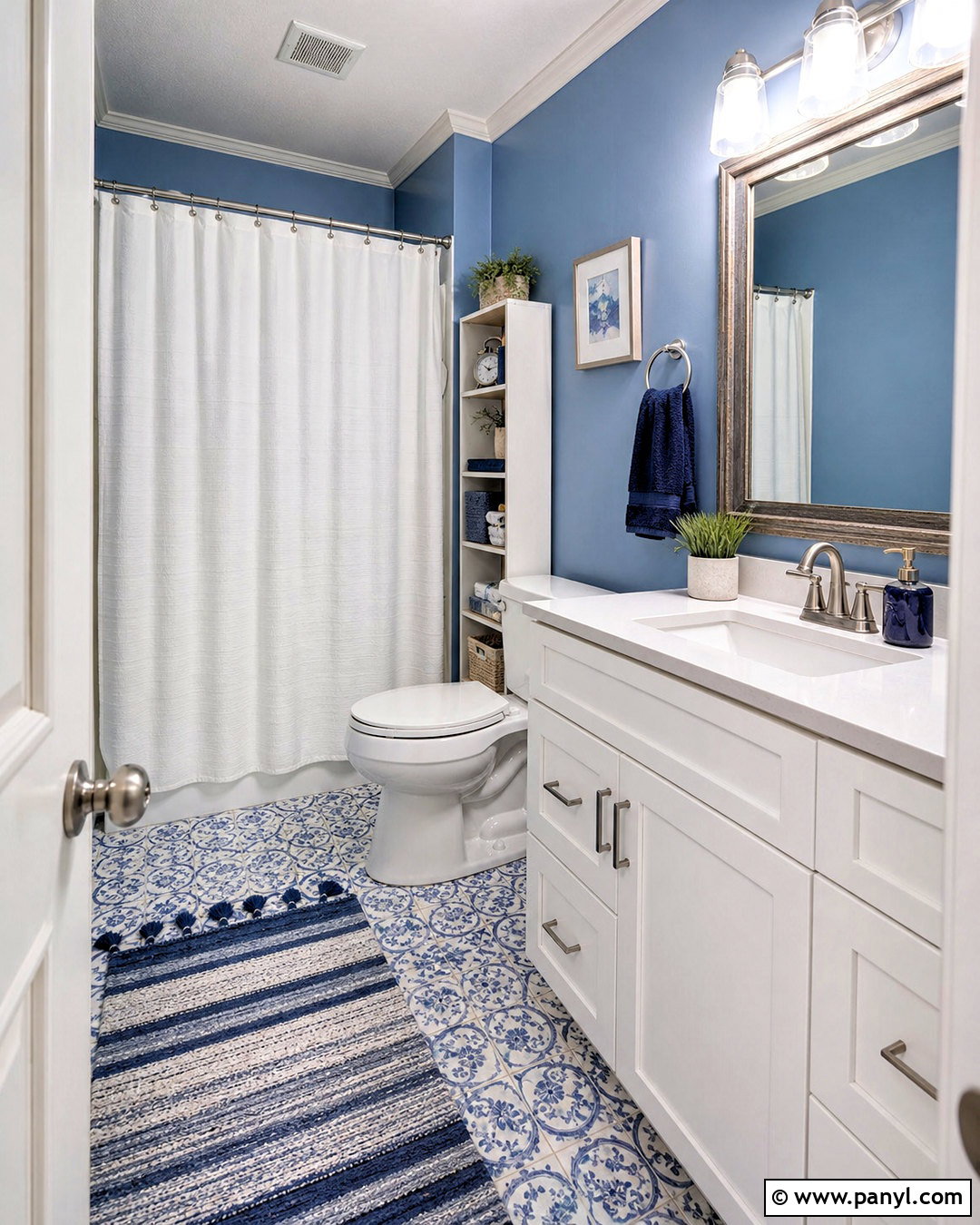 Budget Blue Bathroom Makeover - 20 small blue bathroom ideas