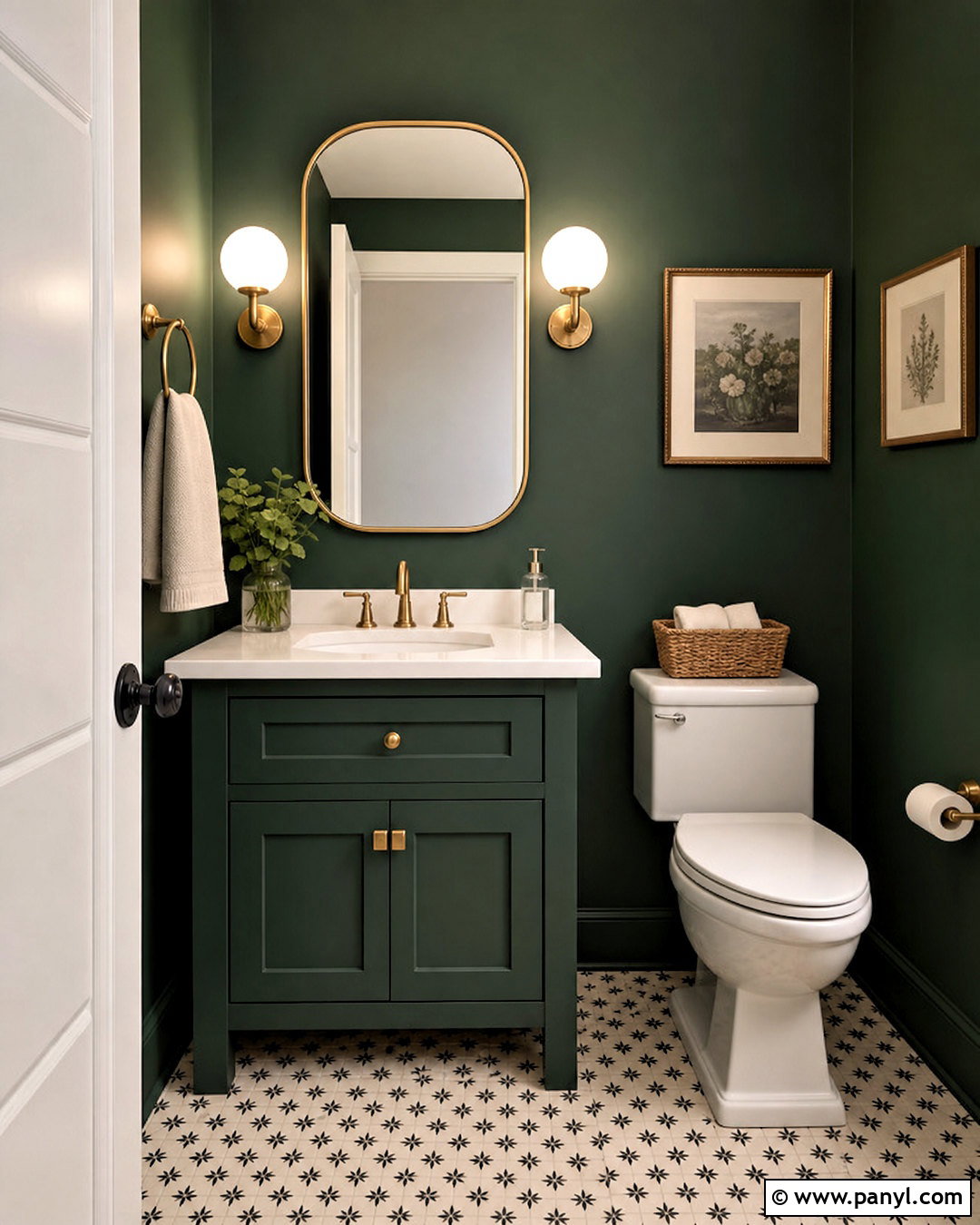Budget Dark Green Powder Room - 20 dark green powder room ideas