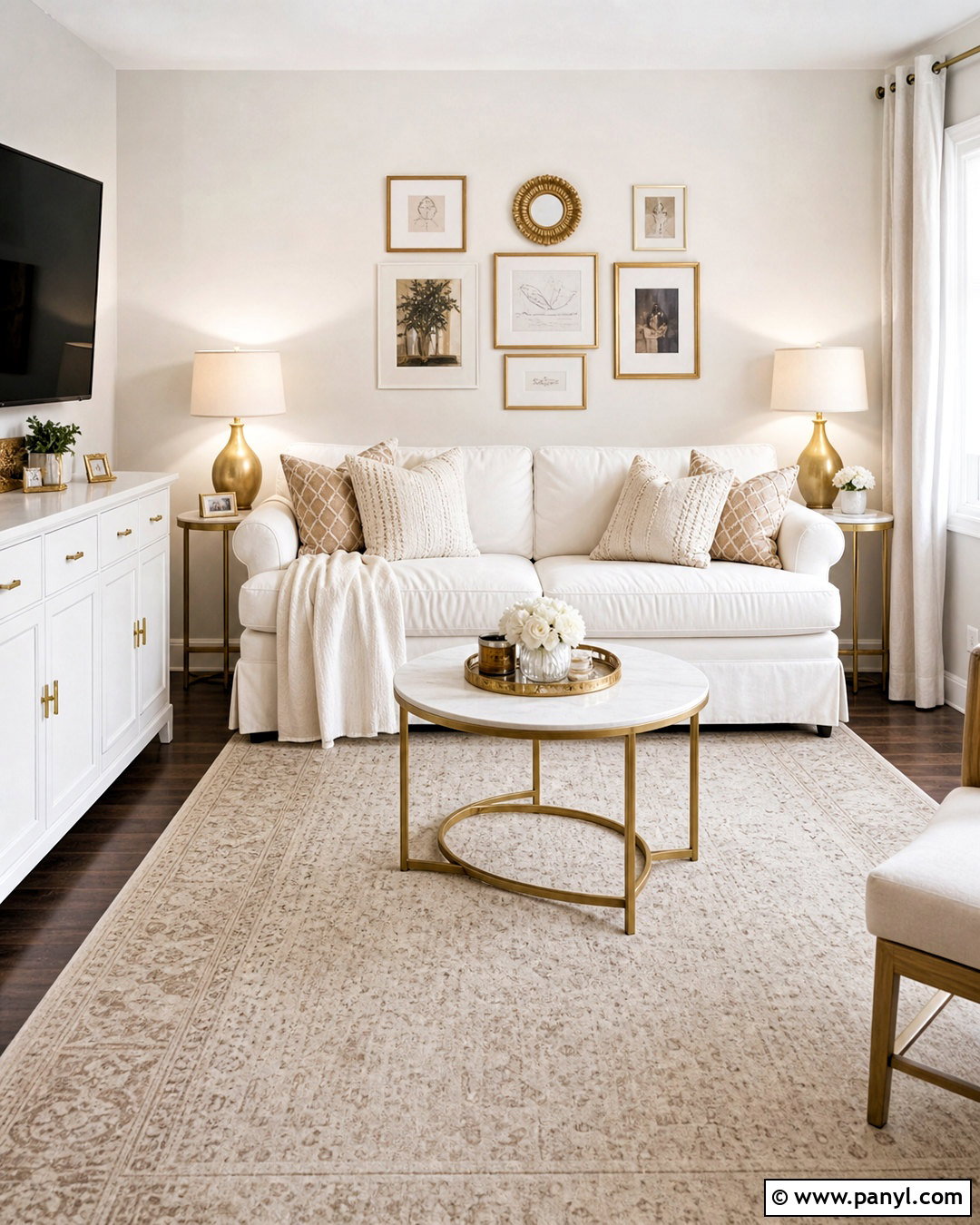 Budget Gold And White Living Room - 20 gold and white living room ideas