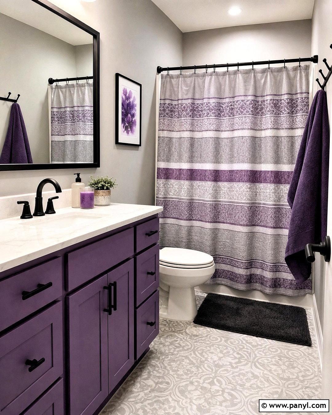Budget Gray And Purple Bathroom - 20 gray and purple bathroom ideas