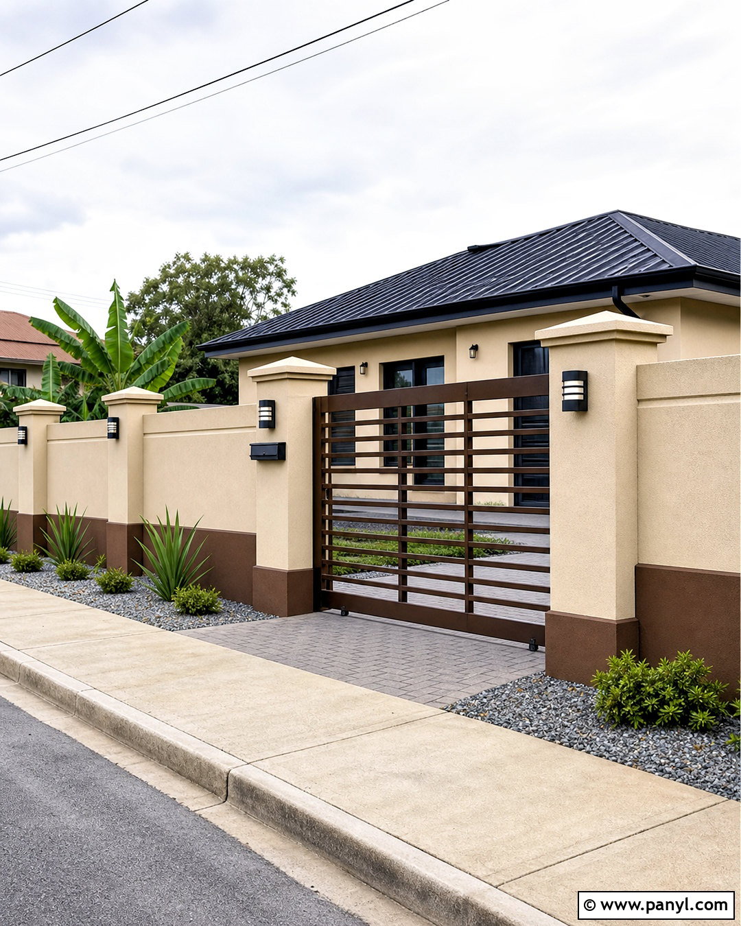 Budget Painted Block Compound Wall - 20 simple compound wall design ideas