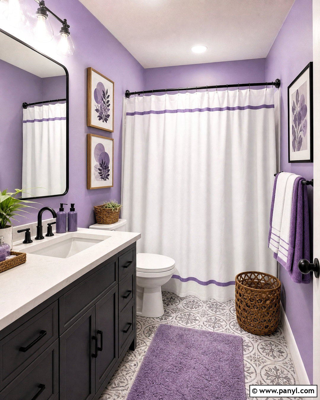 Budget Violet Bathroom Makeover - 20 violet bathroom ideas