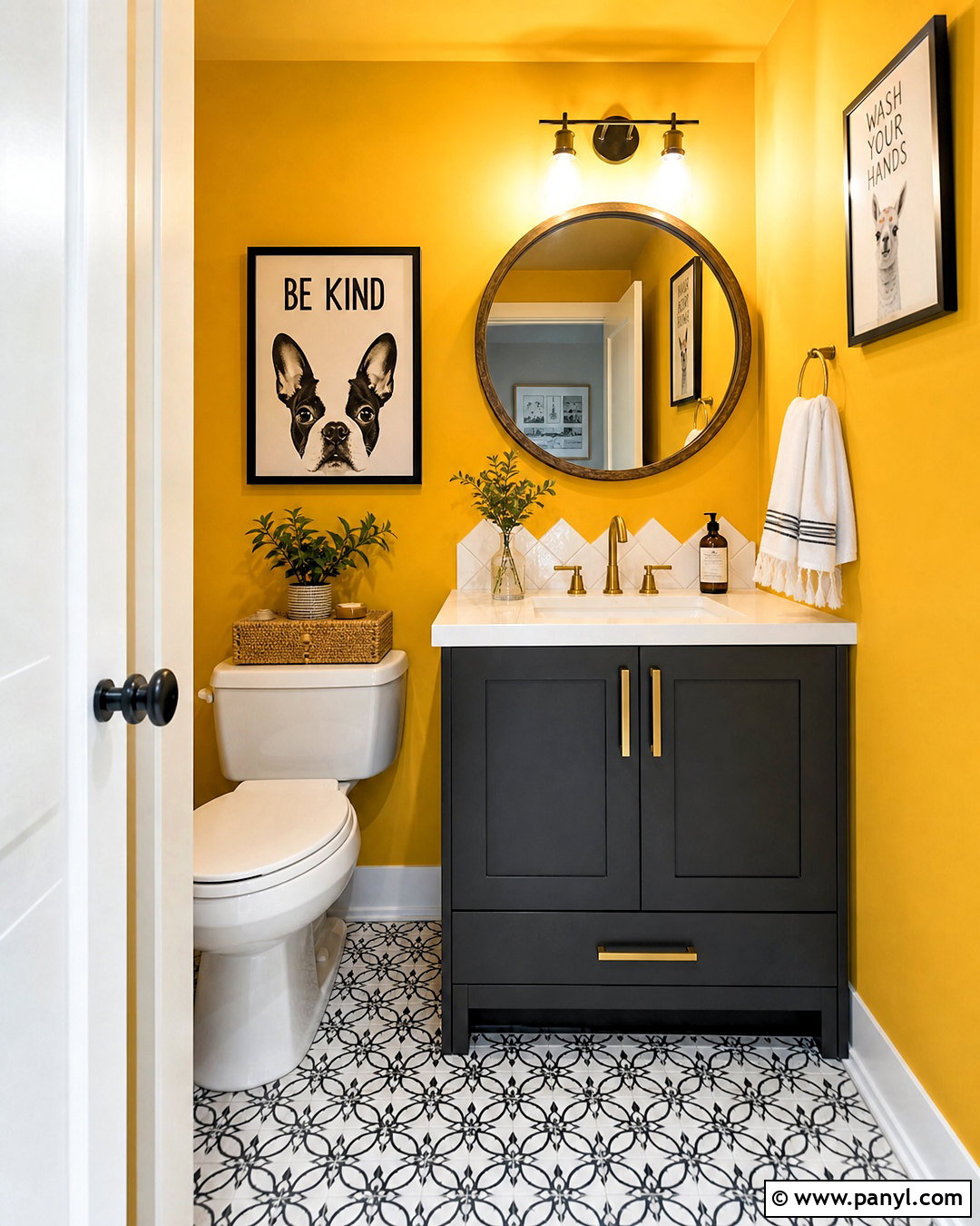 Budget Yellow Powder Room - 20 yellow powder room ideas