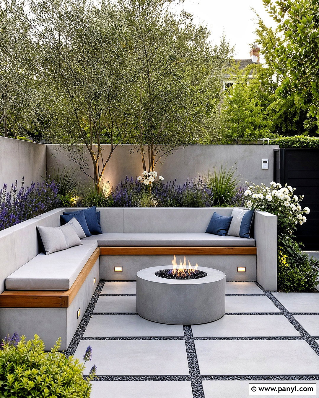 Built-In Bench Wall - 20 backyard wall design ideas
