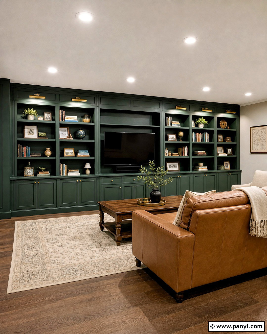 Built-In Bookshelf Basement Accent Wall - 20 basement accent wall ideas