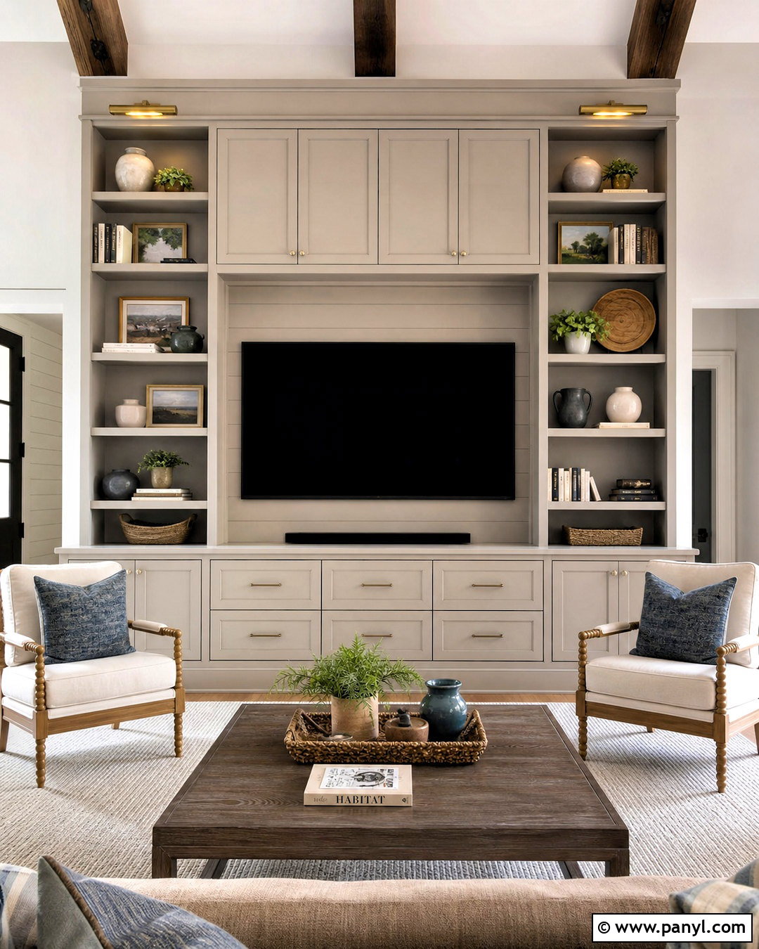 Built-In Cabinet TV Wall - 20 high ceiling tv wall ideas