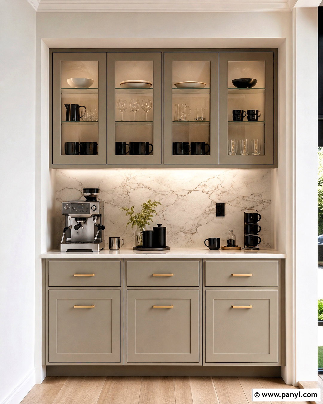 Built-In Coffee Bar Cabinet - 20 modern coffee bar ideas