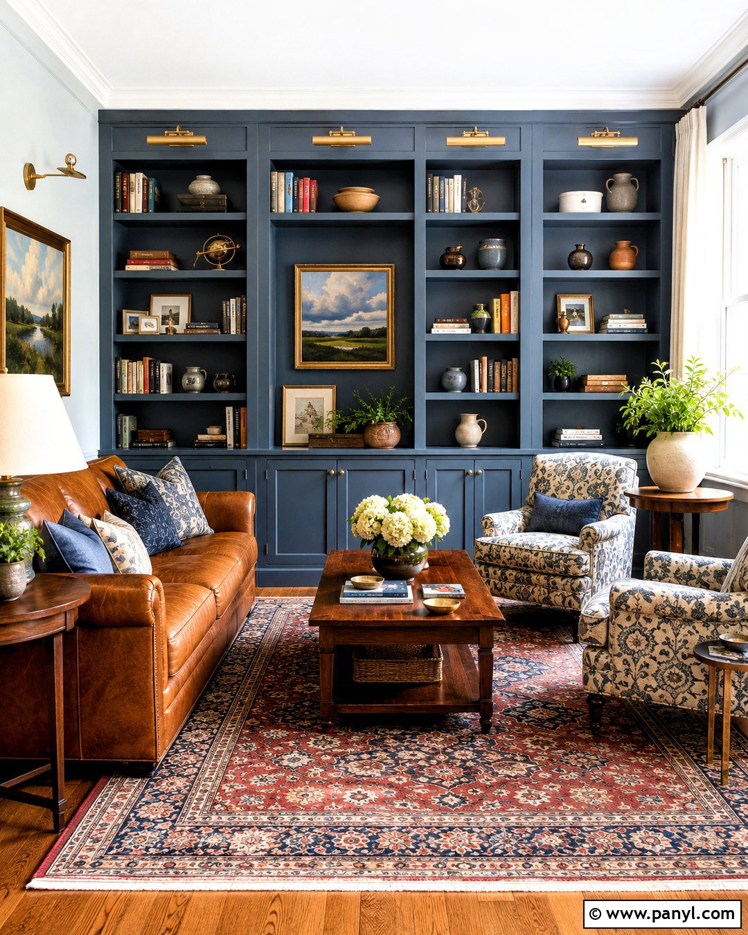 Built-In Living Room Bookcase Wall - 20 living room wall designs
