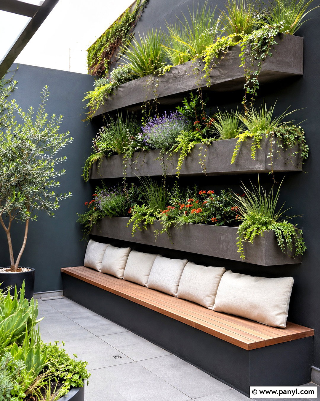 Built-In Planter Outdoor Feature Wall - 20 outdoor feature wall ideas