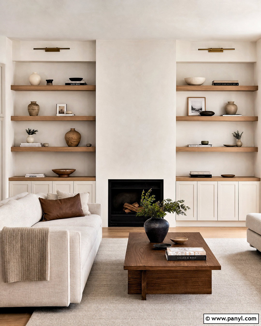 Built-In Shelf Accent Wall - 20 minimalist accent wall ideas