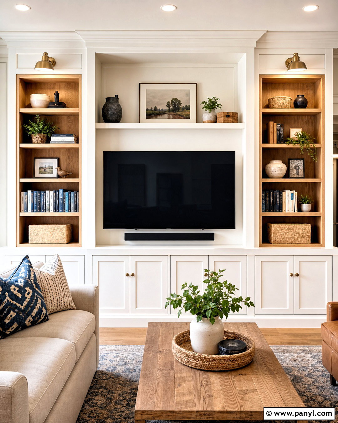 Built-In Shelf TV Wall - 20 simple tv wall design ideas