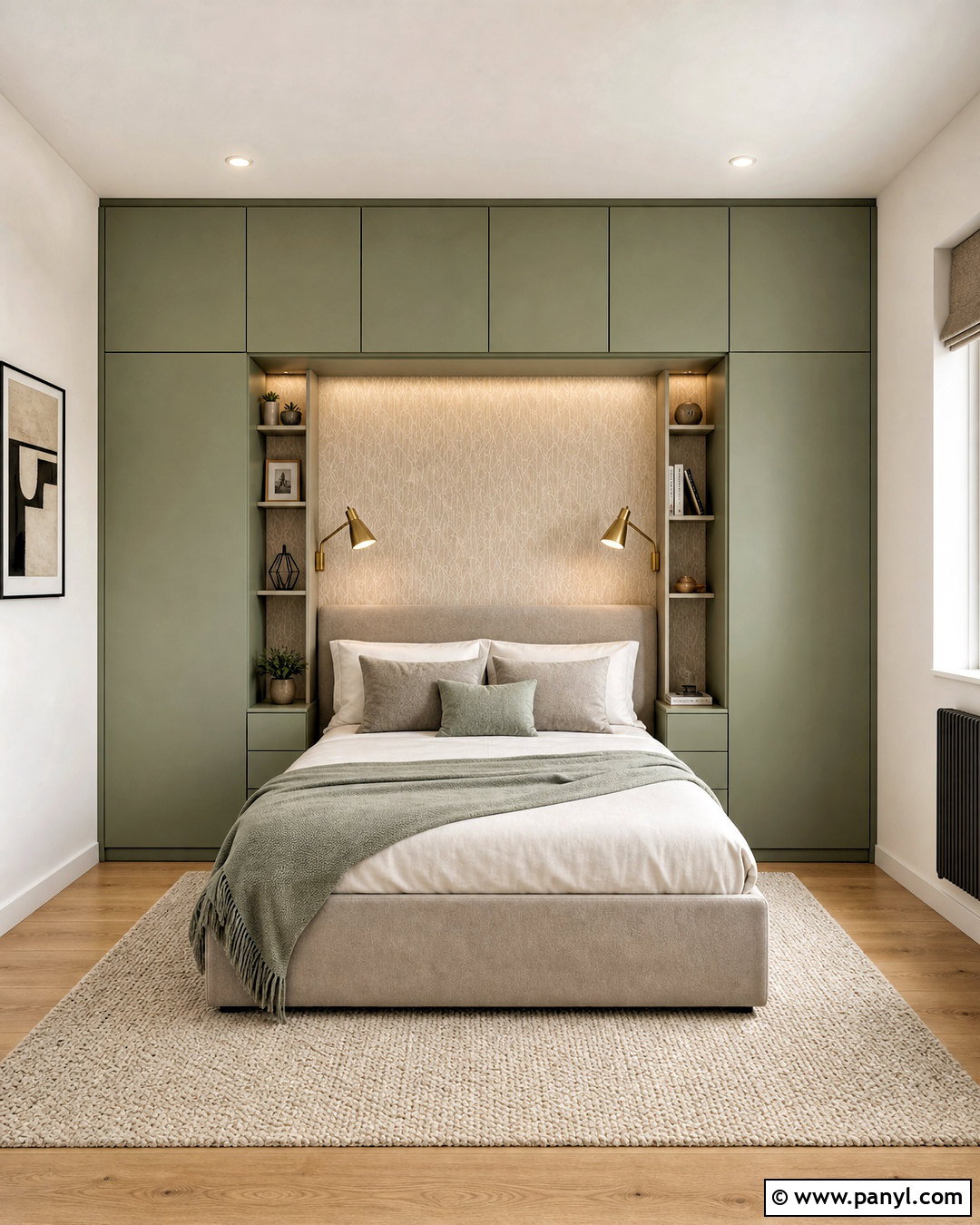 Built-In Storage Bedroom Accent Wall - 20 small bedroom accent wall ideas