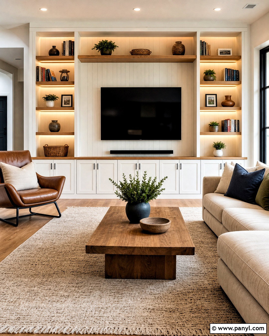 Built-In TV Unit With Bookshelves - 20 tv unit design modern ideas