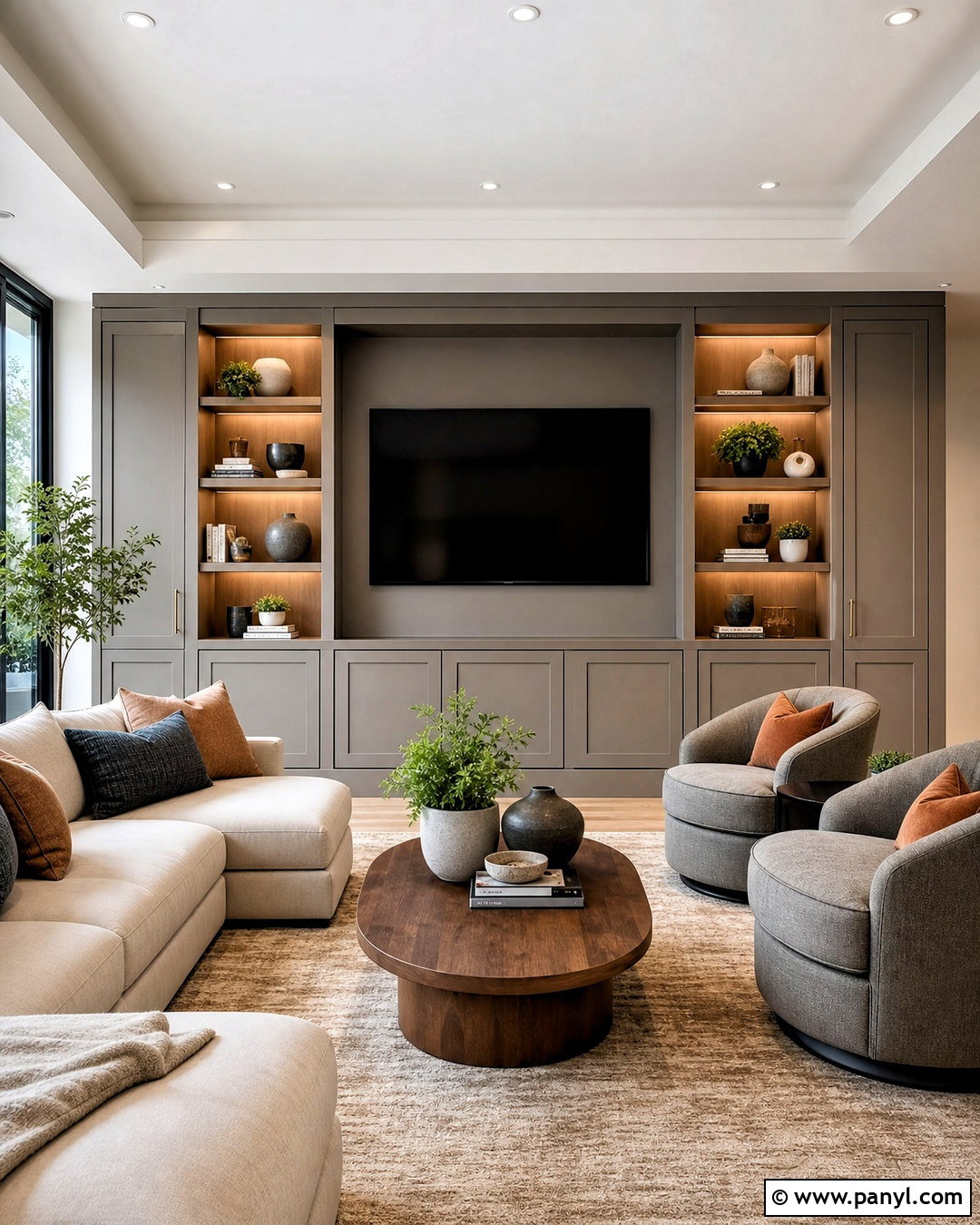 Built-In TV Wall - 20 tv decoration wall modern ideas