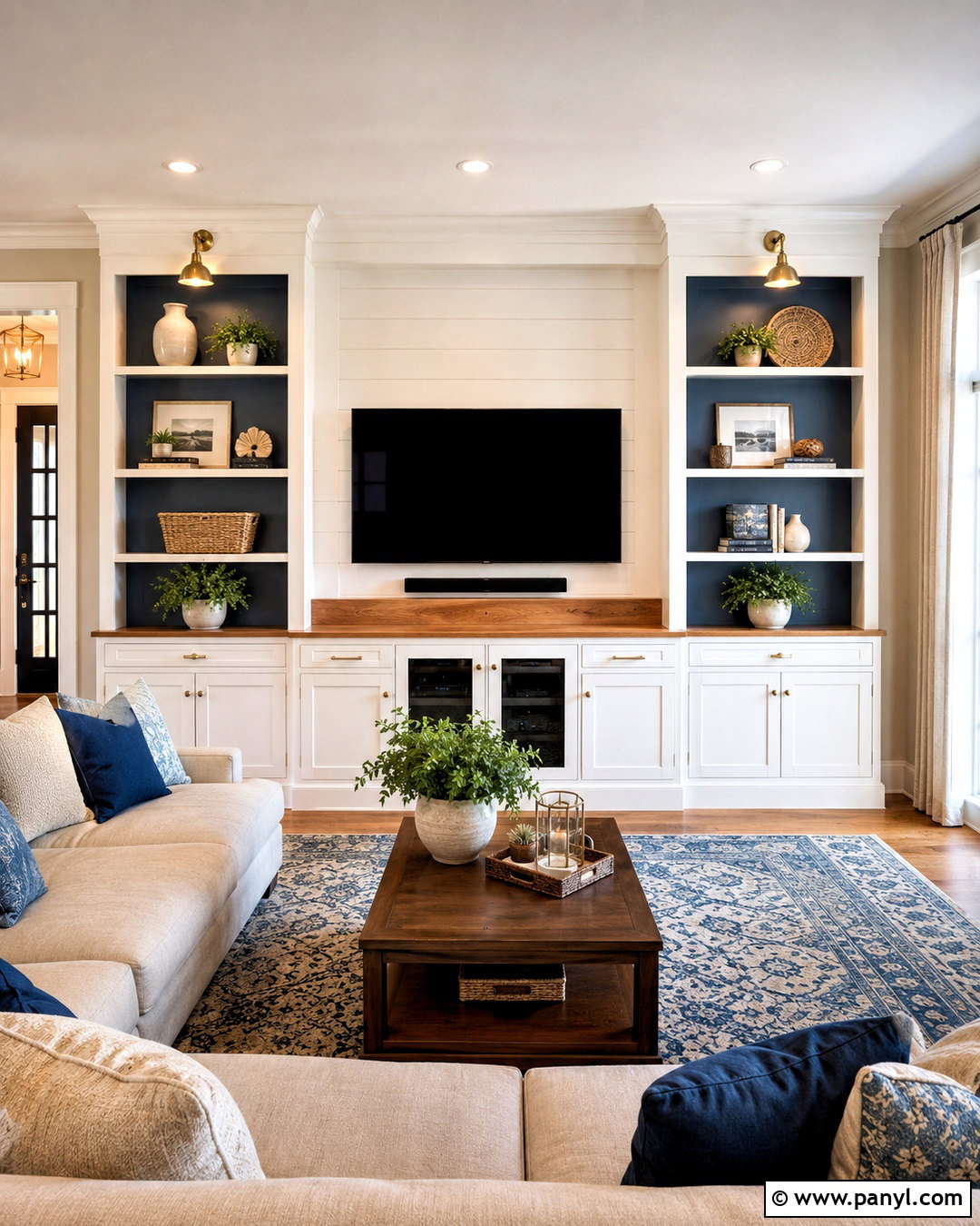 Built-In TV Wall With Cabinets - 20 living room tv wall design ideas