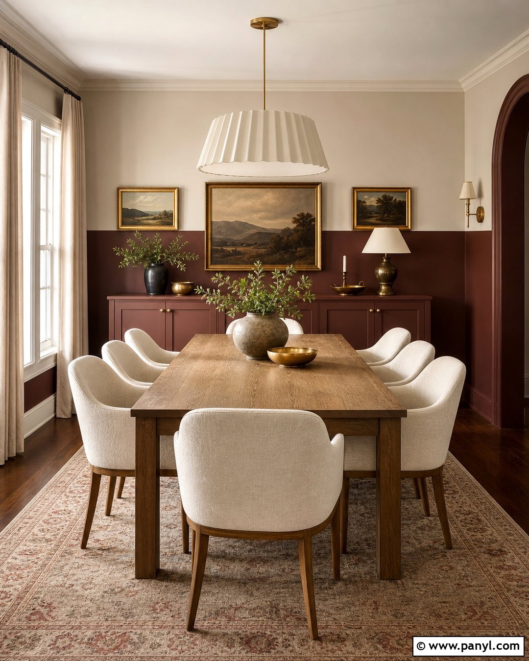 Burgundy 34 Painted Dining Room - 25 34 Painted Wall ideas