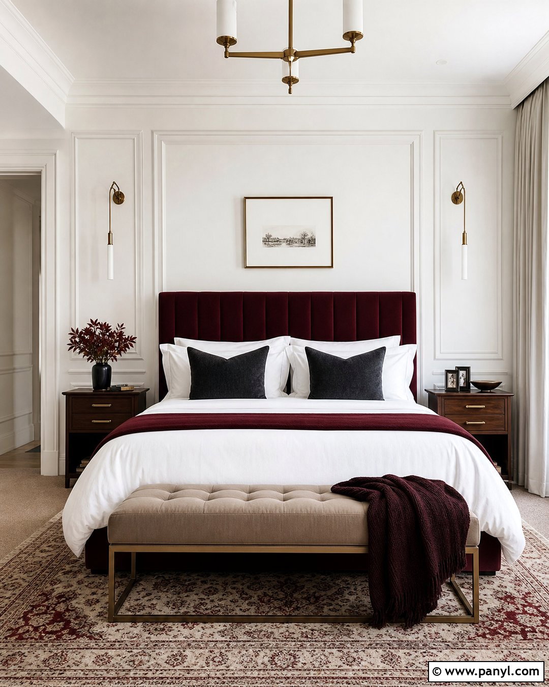 Burgundy Accent Color - 20 Best Accent Color For White Walls