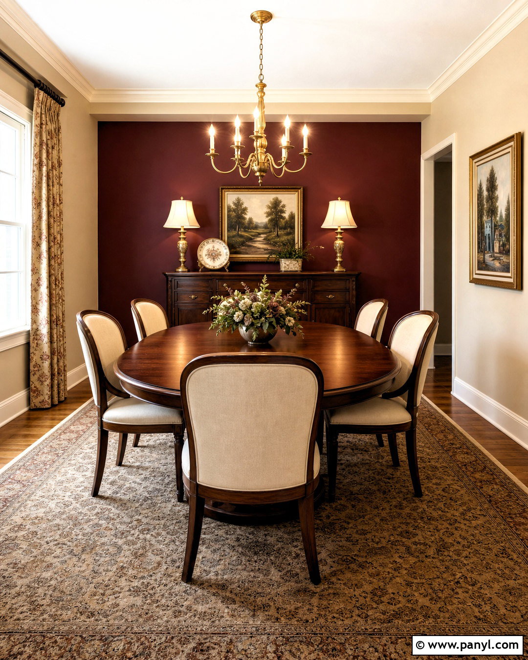 Burgundy Accent Wall - 20 accent wall colors