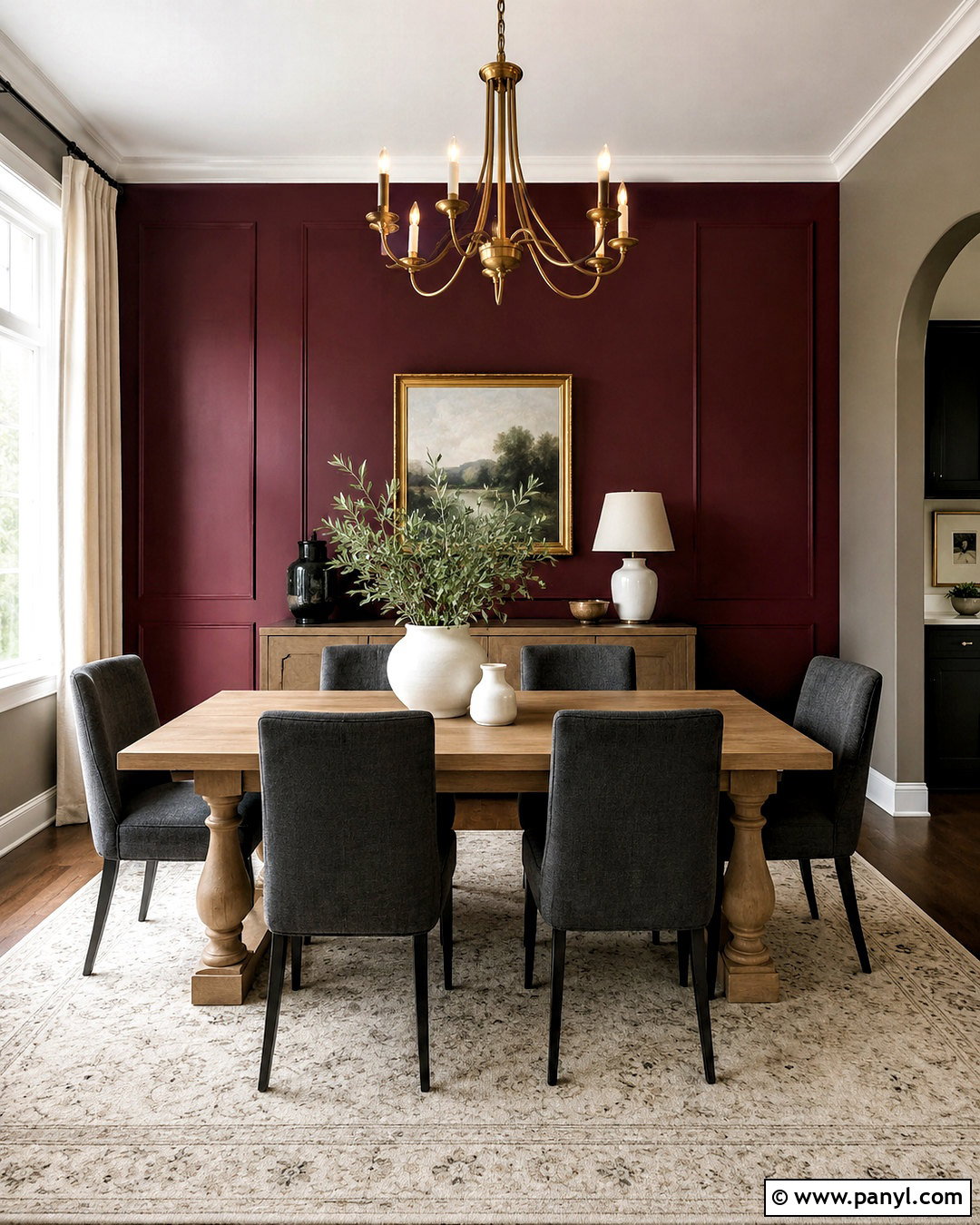 Burgundy Accent Wall - 20 accent wall colors that go with gray ideas