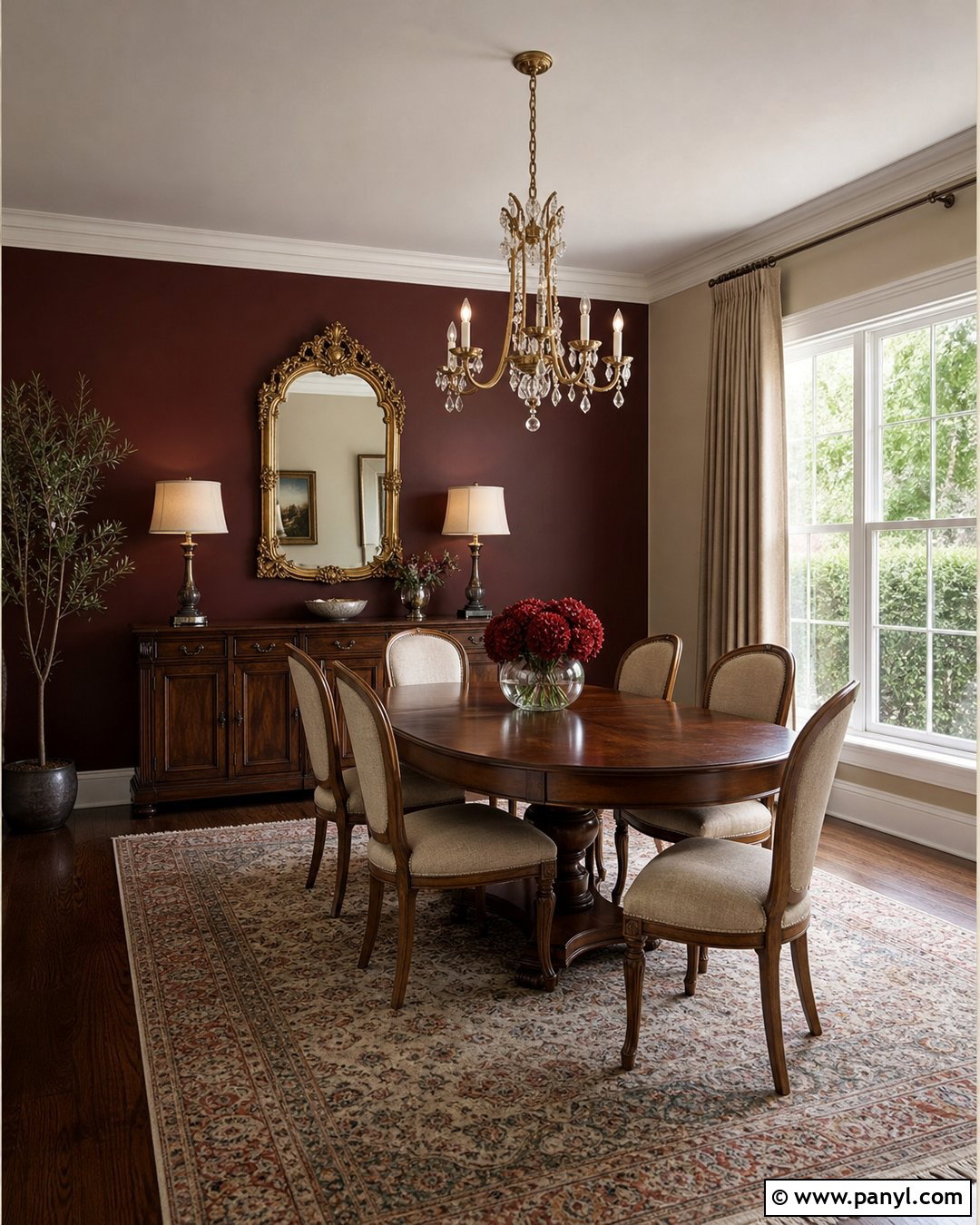 Burgundy Accent Wall - 35 accent wall color ideas