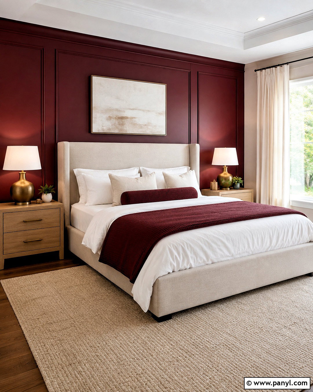 Burgundy Accent Wall Bedroom - 20 burgundy room ideas bedrooms