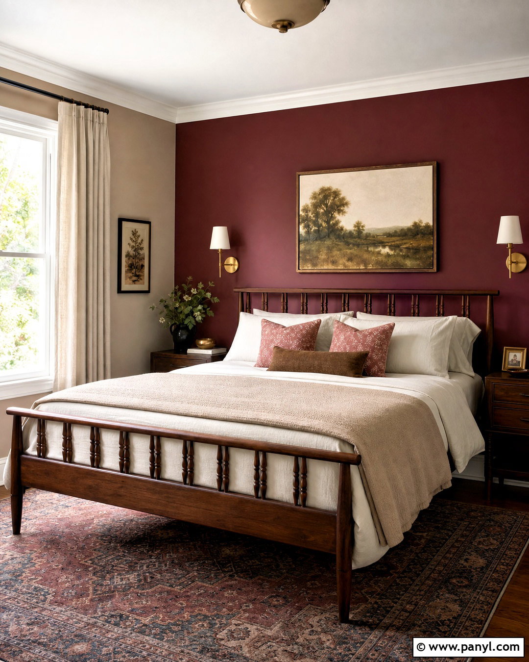 Burgundy Accent Wall Bedroom - 20 dark accent wall bedroom ideas