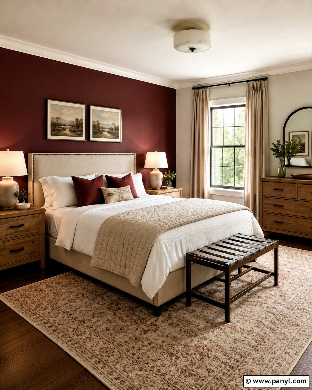 Burgundy Accent Wall For Guest Bedroom - 20 burgundy accent wall bedroom ideas