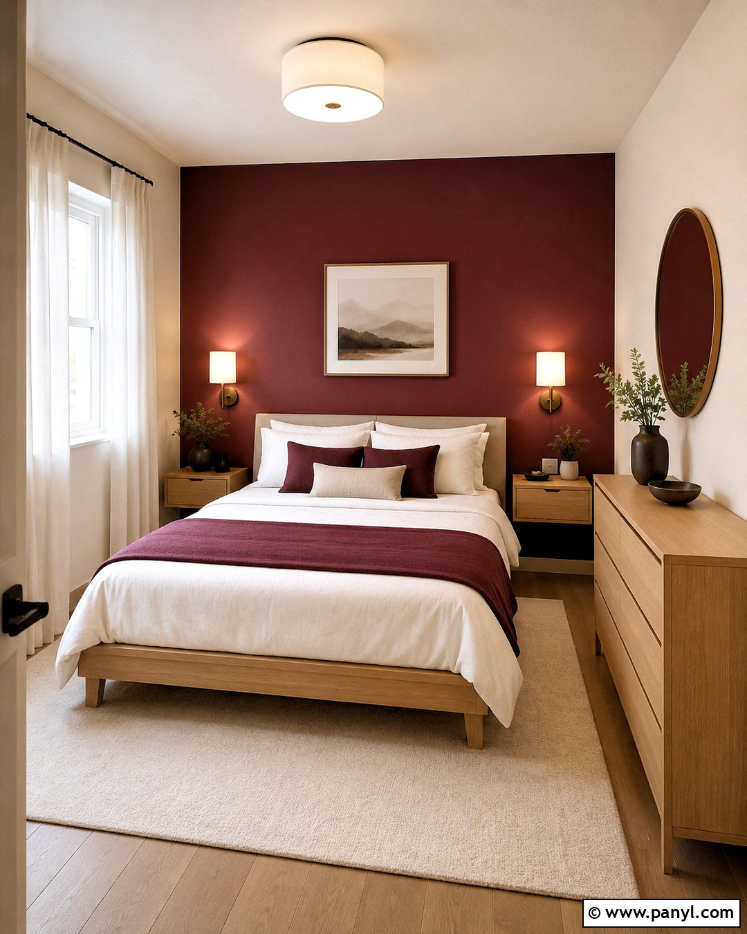 Burgundy Accent Wall For Small Bedroom - 20 burgundy accent wall bedroom ideas
