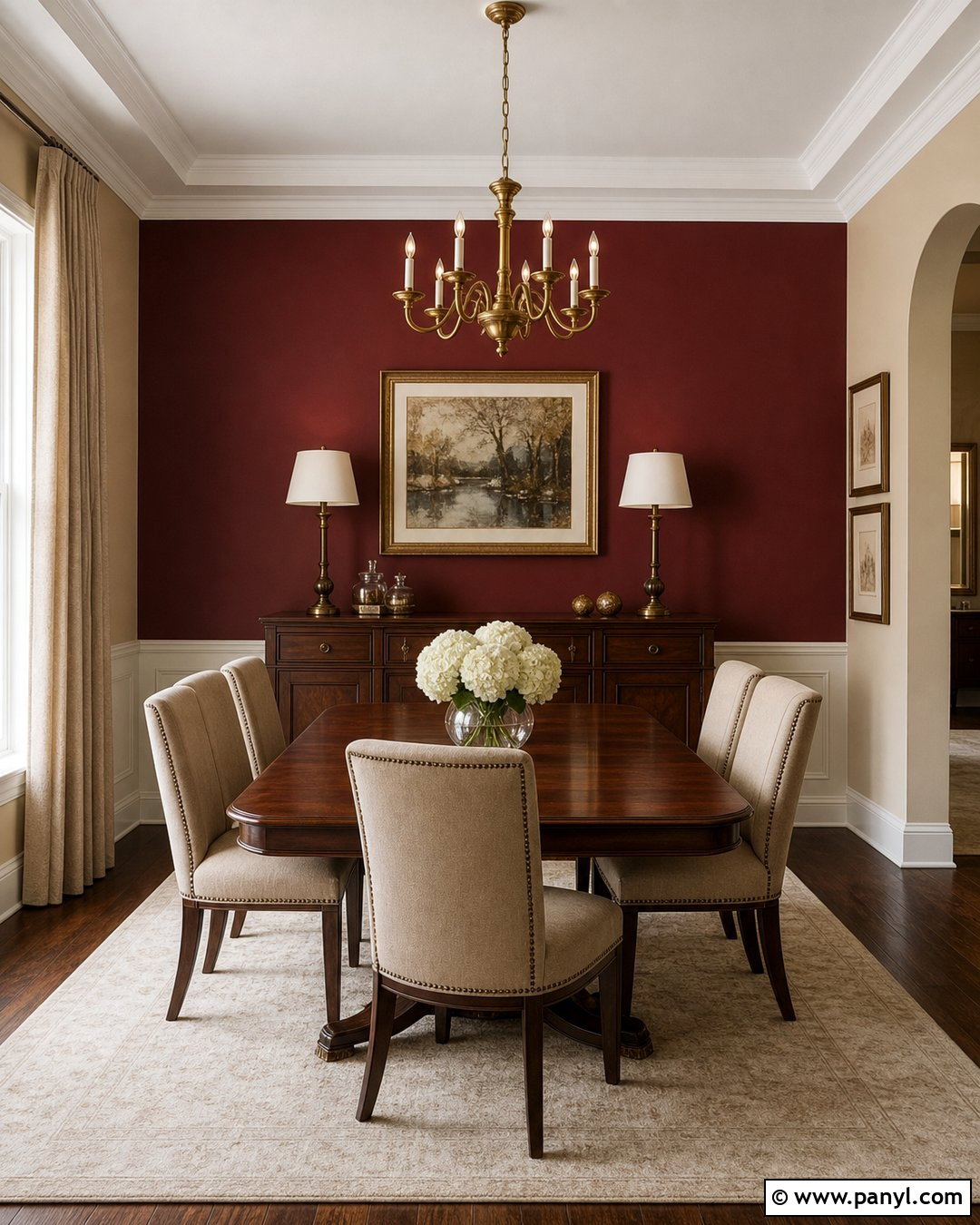 Burgundy Accent Wall - 20 Accent Wall Colors That Go With Beige Ideas