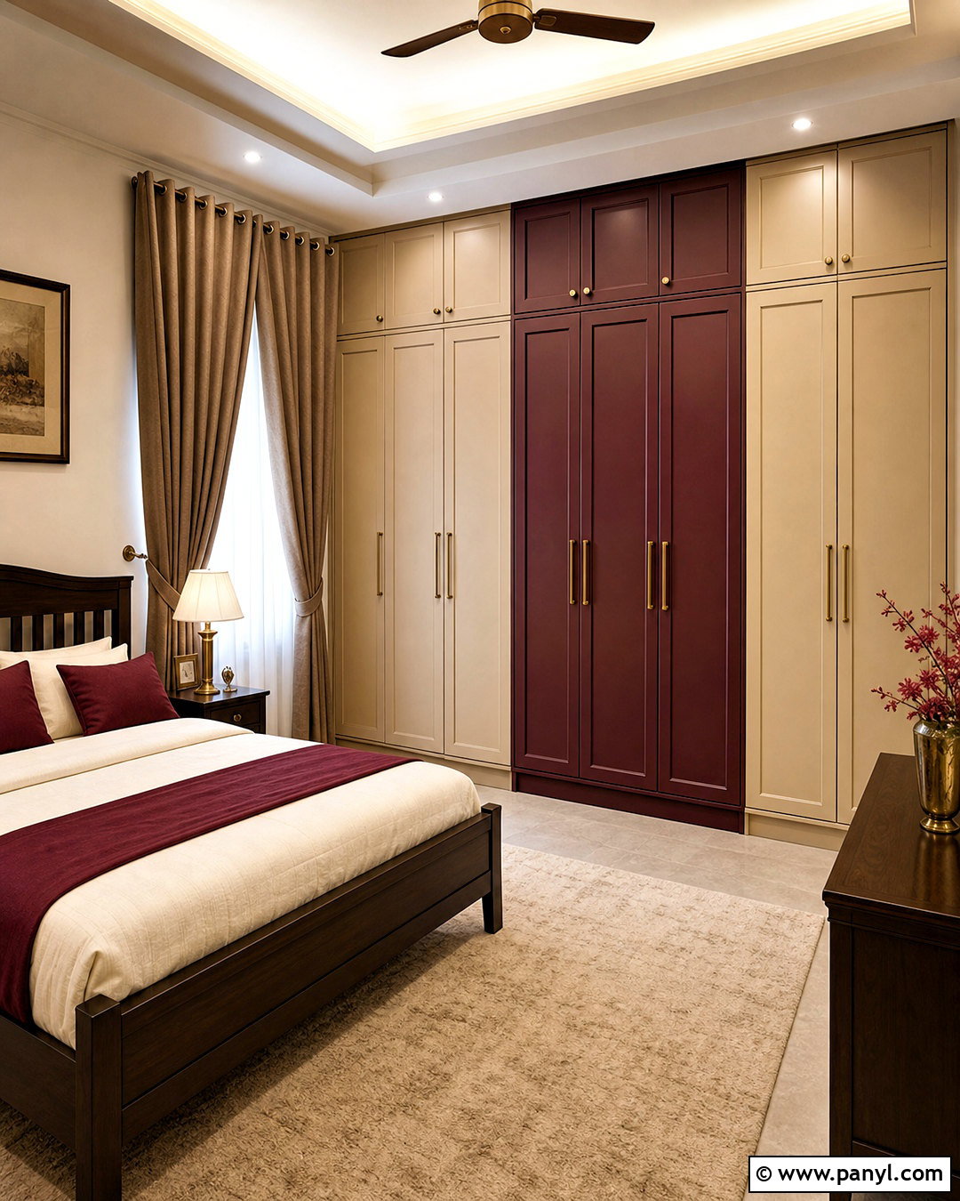 Burgundy And Beige Almirah - 20 almirah color ideas