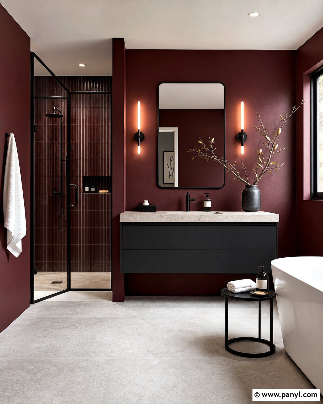 Burgundy And Black Bathroom - 20 burgundy bathroom ideas