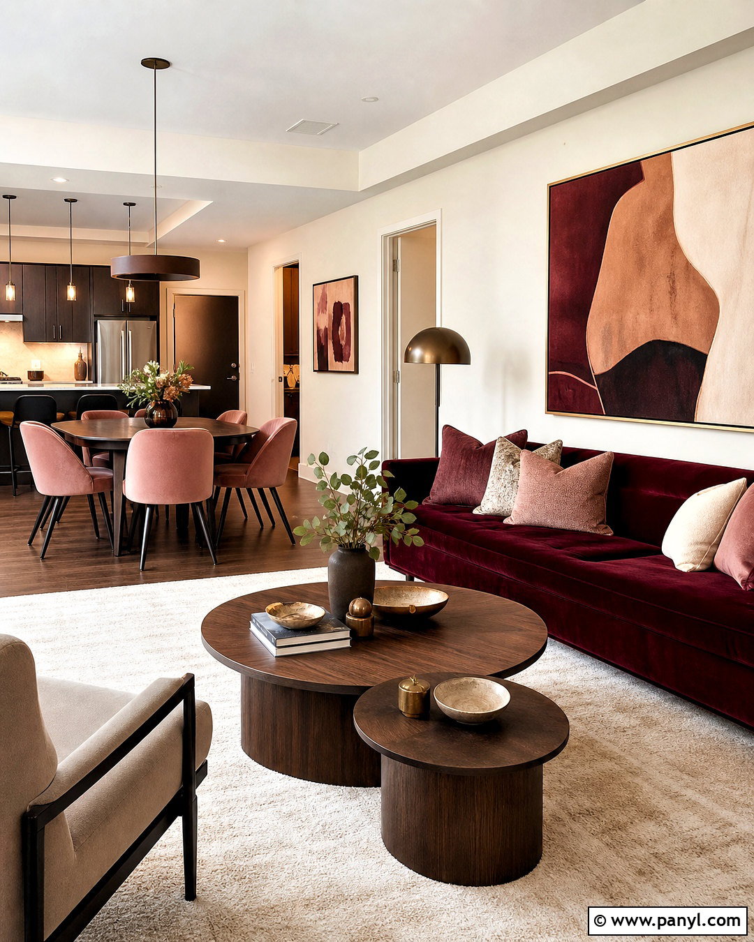 Burgundy And Blush Apartment Color Palette - 20 apartment color palette ideas